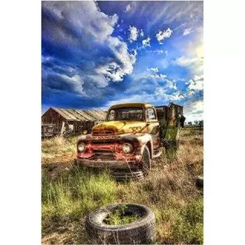 5D DIY алмазная живопись заброшенный автомобиль комплект для вышивки крестом Мозаика Алмазная вышивка роза полная круглая/квадратная дрель украшение дома Round 20x30cm