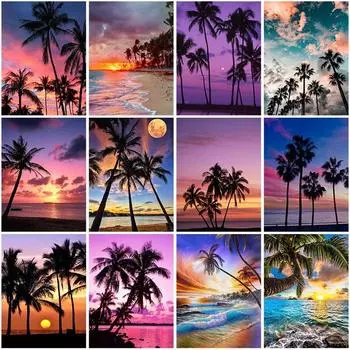 5D DIY алмазная живопись закат пейзаж дерево полный квадратный/круглый дрель пейзаж Алмазная вышивка крестиком домашний декор подарок Full Round 20X30CM красный