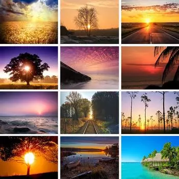 5D DIY алмазная живопись закат прибрежный пейзаж горный хрусталь картина полная алмазная вышивка мозаика комплект для вышивки крестом подарок Full Round 20x30CM