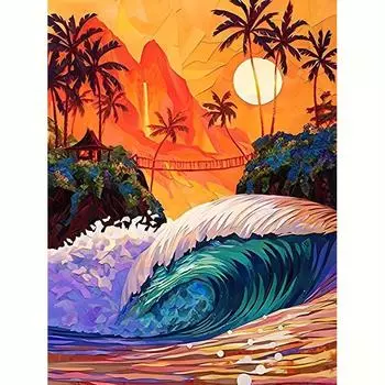 5D DIY алмазная живопись закат вышивка пейзаж вышивка крестом мозаика подарок ручной работы украшение дома 30x40 см/12x16 дюймов 30x40cm NO Frame