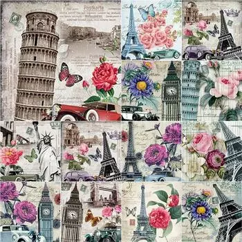 5D DIY алмазная живопись Железная башня Алмазная вышивка цветок вышивка крестиком полная квадратная круглая дрель ремесла ручной домашний декор подарок Full Round 20x20CM