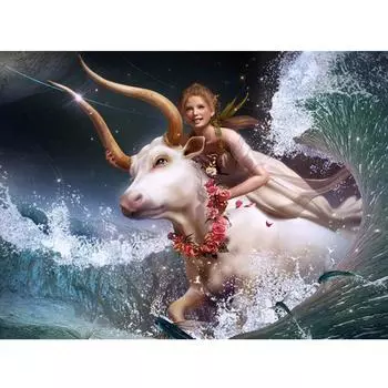 5D DIY алмазная живопись женщина верхом на быке Алмазная вышивка полный набор мозаики вышивка крестиком домашний декор подарки ручной работы Round 20x30cm