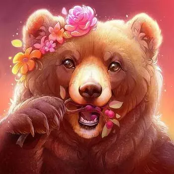 5d DIY алмазная живопись животное медведь набор для вышивки крестом полная дрель круглая вышивка мозаика искусство горный хрусталь изображение украшение Full Round 20x20CM