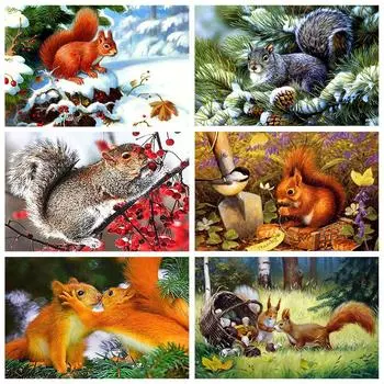 5D DIY алмазная живопись животное набор для вышивки крестиком белка горный хрусталь Алмазная вышивка мозаика искусство украшение дома подарок картина Full Round 20x30CM