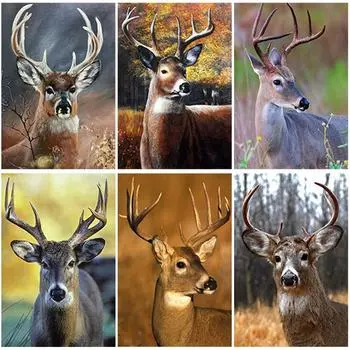 5D Diy алмазная живопись животное олень вышивка крестиком полная дрель круглая мультяшная алмазная вышивка рукоделие украшение дома Full Round 20x30CM