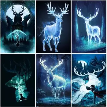 5D Diy алмазная живопись животное олень вышивка крестиком полная дрель круглый квадратный мультфильм алмазная вышивка рукоделие домашний декор подарок Full Round 20x30CM