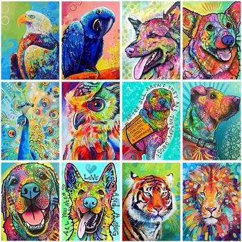 5D Diy алмазная живопись животное попугай собака Алмазная вышивка картина Лигер Слон вышивка крестиком украшение дома живопись 30X40cm