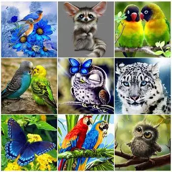 5D DIY алмазная живопись животное попугай Сова птица вышивка крестиком полная дрель Алмазная вышивка мозаика художественная картина Декор из страз Full Round 20x20CM