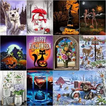 5D DIY алмазная живопись животное Рождественская Алмазная мозаика Алмазная вышивка полный набор наборы для вышивки крестом домашний декор подарки Round 20x30cm