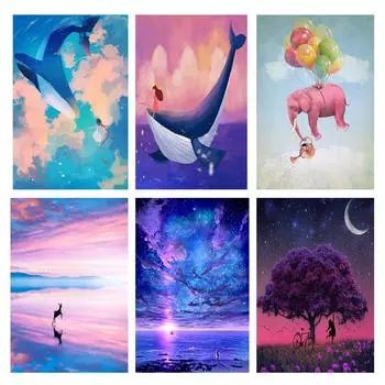 5D DIY алмазная живопись животное слон Алмазная вышивка мозаика мультфильм Дельфин наборы крестиков украшение дома подарок ремесла Full Round 20x30CM