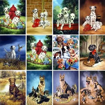 5D DIY алмазная живопись животное собака горный хрусталь картина Алмазная вышивка мозаика украшение дома мозаика ручной работы вышивка подарок Full Round 20x30CM
