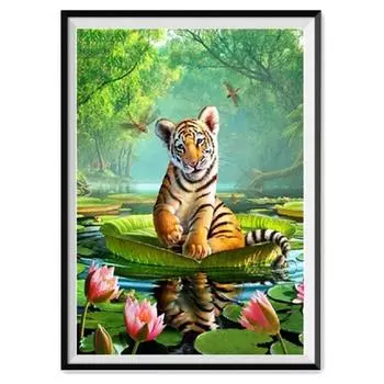 5D Diy алмазная живопись животное тигр мозаика украшение дома имитация вышивки крестом ремесла могут быть настроены 32X40cm