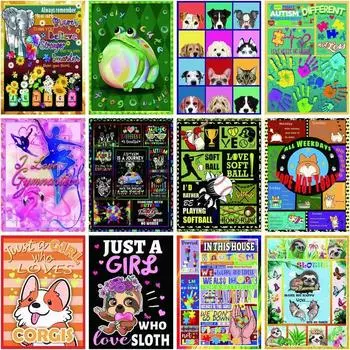 5d DIY алмазная живопись животных плакат пейзаж Алмазная вышивка крестиком для взрослых детей мозаика хобби и Craft Full Round 20x30CM