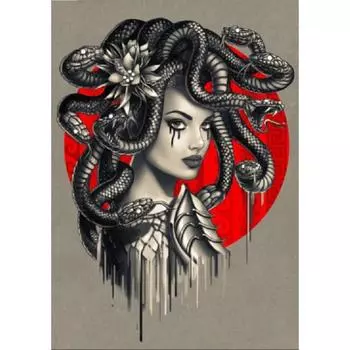 5D DIY алмазная живопись Змея девушка комплект для вышивки крестом Мозаика Алмазная вышивка роза полная круглая/квадратная дрель украшение дома Round 20x30cm