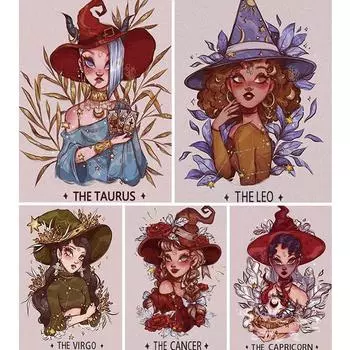 5D DIY алмазная живопись Зодиак девушка вышивка крестиком полная дрель вышивка портретная мозаика художественная картина стразы Настенный декор Full Round 20x30CM