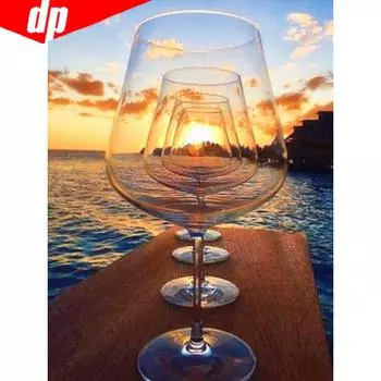 5d Diy Алмазные картины Кубок Пейзаж Полный дрель Алмазная вышивка Алмазная мозаика Изображение 20X30