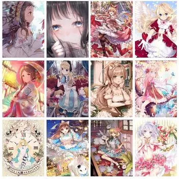 5D DIY Алмазные картины Мультфильм Вышивка Узор 3D Наборы для вышивки крестом Мозаика Картинки Наклейки на стену 20X30CM красный