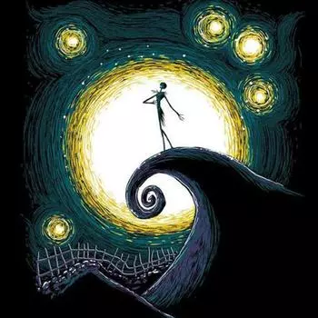 5D DIY Алмазный абстрактный череп и луна вышивка крестом Алмазная вышивка Мозаика Алмазный домашний декор 30x30CM