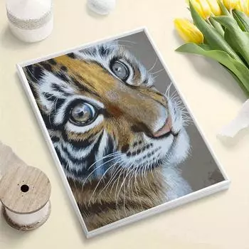 5D DIY Алмазный комплект для вышивки тигра, мозаика, алмазная вышивка, роза, полная круглая/квадратная дрель, украшение для дома Round 30x40cm