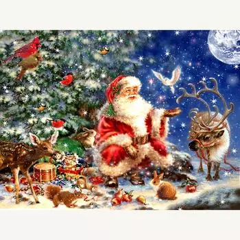 5D DIY Алмазный Санта-Клаус Алмазная картина Вышивка Крестом Мозаика Украшение дома Рождественский подарок 20X30CM