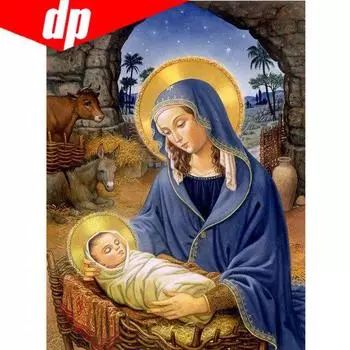 5D DIY «Благослови Марию» Алмазная картина Вышивка крестом Религия Алмазный портрет Полный алмазов Вышивка 20X30