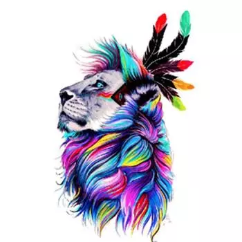 5D Diy Алмазная картина Цветной лев Вышивка крестом Домашний декор Подарок ручной работы 20X25CM