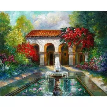 5D DIY Бриллиант Живопись Пейзаж Крестик Пейзаж Алмазная вышивка Продажа Домашний декор Ремесленный набор Full Round 20x25CM