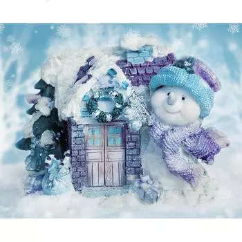 5D DIY Алмазная картина Милый снеговик Вышивка Мозаика Вышивка крестом Стразы Декор 20X30CM