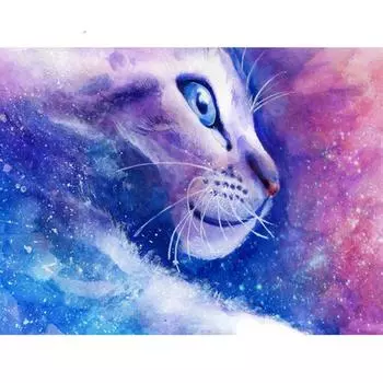 5D DIY Алмазная картина Звезда Кошка Алмазная вышивка Мозаика Вышивка крестом Стразы Украшения 20X30CM