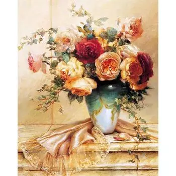 5D DIY Алмазная картина Ваза Алмазная вышивка Полные наборы для мозаики Вышивка крестом Домашний декор Подарки ручной работы Round 20x30cm