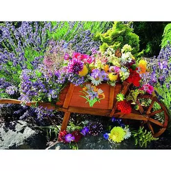 5D DIY Алмазная вышивка Цветы в саду Полная круглая алмазная картина Вышивка крестом 20X30CM