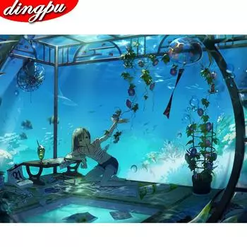 5D DIY Бриллиантовая живопись Алмазная вышивка Крестиком Рукоделие Полная дрель Домашнее украшение 20X30CM