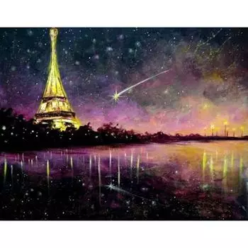 5D DIY Алмазная картина Красивый ночной вид Вышивка Мозаика Вышивка крестом Горный хрусталь Украшение 20X30CM