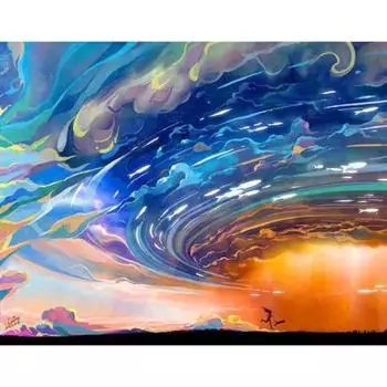 5D DIY Бриллиантовая живопись Красочные облака Вышивка Мозаика Крестик Вышивка Горный хрусталь Декор 20X30CM