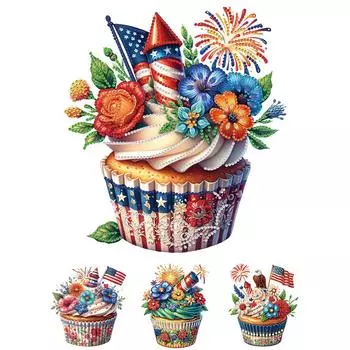 5D DIY Частичная специальная фигурная дрель Алмазная картина День независимости торт Стразы Алмазная картина Декор для дома 30*30 см WQ385