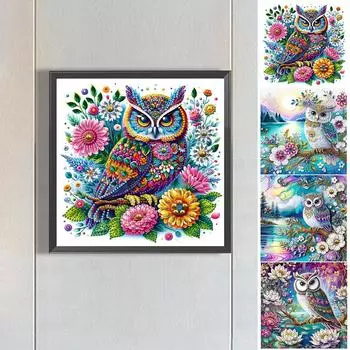 - 5D DIY Частичный набор для алмазной живописи совы YXC882