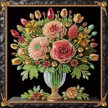 - 5D DIY Частичный набор для алмазной живописи со сверлом особой формы Ваза Декор Искусство Ремесло LY385