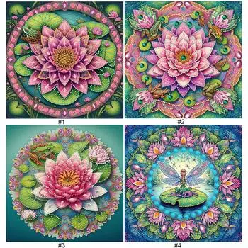 5D DIY Частичный набор для алмазной живописи с особыми фигурными сверлами «Лотос» Украшение # YXC902