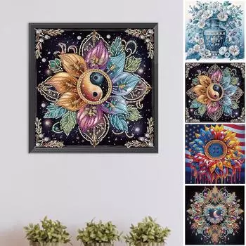 5D DIY Частичный набор для алмазной живописи со сверлом специальной формы Цветочное украшение AU KH287