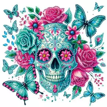 5D DIY Частичный набор для алмазной живописи со сверлом особой формы Череп Декор 30x30 см YXC956