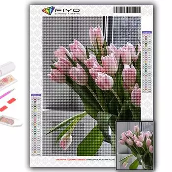 5D DIY цветы тюльпаны вышивка крестиком стразы Алмазный рисунок вышивка мозаика домашний декор Full Round 20X30CM