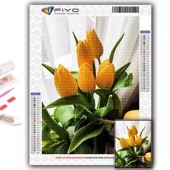 5D DIY цветы тюльпаны вышивка крестиком стразы Алмазный рисунок вышивка мозаика домашний декор Full Round 20X30CM