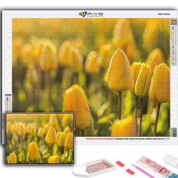 5D DIY цветы тюльпаны вышивка крестиком стразы Алмазный рисунок вышивка мозаика домашний декор Full Round 20X30CM