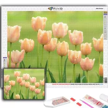 5D DIY цветы тюльпаны вышивка крестиком стразы Алмазный рисунок вышивка мозаика домашний декор Full Round 20X30CM