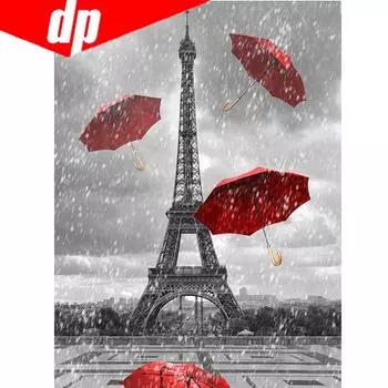 5D Diy Diamond Картина Полные изображения «Красный зонтик» Алмазная мозаика Вышивка Стразы 20X30