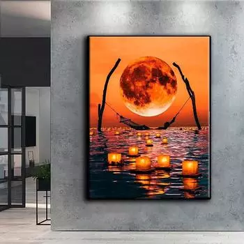 5D Diy Diamond Painting Beautiful river view Cross Stitch Set Full Diamond Embroidery Mosaic Art Picture of Rhinestones Decor Gift Full Round 20x30cm