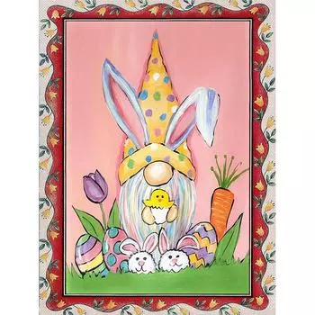 5D Diy Diamond Painting Цыплята и гномы Набор для вышивки крестом Полная алмазная вышивка Мозаичное искусство Картина из страз Декор Подарок Full Round 20x30cm