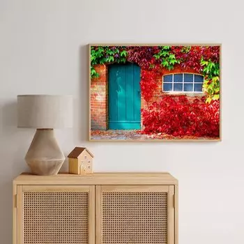 5D Diy Diamond Painting House Surrounded By Flowers Cross Stitch Set Full Diamond Embroidery Mosaic Art Picture of Rhinestones Decor Gift Full Round 20x30cm