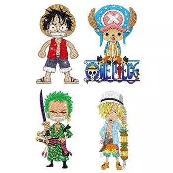 5D DIY Diamond Painting Mosaic Japan Anime Cartoon Characters Luffy Shaking Head Desktop Ornaments Home Decor Children Gifts