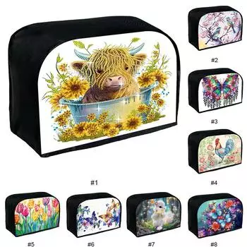 5D DIY Diamond Painting Toaster Cover Special Shaped Colorful Animal Art Bread Machine Cover Dustproof Toaster Cover For Adults